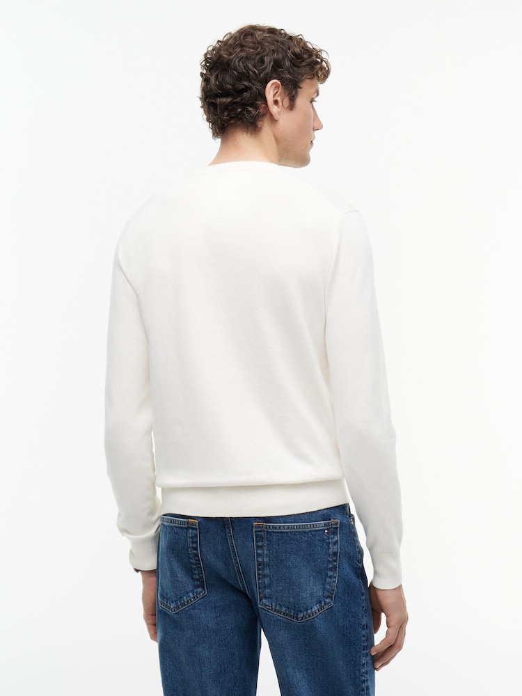 Tommy Hilfiger Cream Crew Neck Jumper With Cashmere - Image 2 of 6