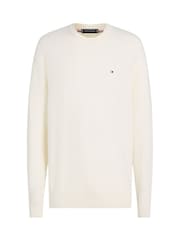 Tommy Hilfiger Cream Crew Neck Jumper With Cashmere - Image 5 of 6