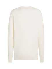 Tommy Hilfiger Cream Crew Neck Jumper With Cashmere - Image 6 of 6