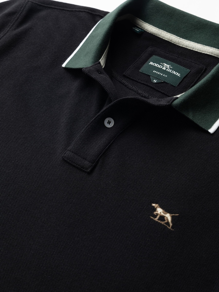 Rodd & Gunn Black New Lynn Sports Fit Polo Shirt - Image 4 of 4 Rodd & Gunn Black New Lynn Sports Fit Polo Shirt - Image 4 of 4