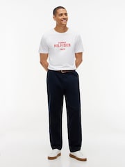 Tommy Hilfiger White Contrast Logo Crew Neck Jersey T-Shirt - Image 2 of 6