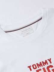 Tommy Hilfiger White Contrast Logo Crew Neck Jersey T-Shirt - Image 6 of 6