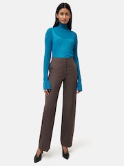 Jigsaw Blue Fluted Cuff Plisse Knit Top - Image 4 of 6