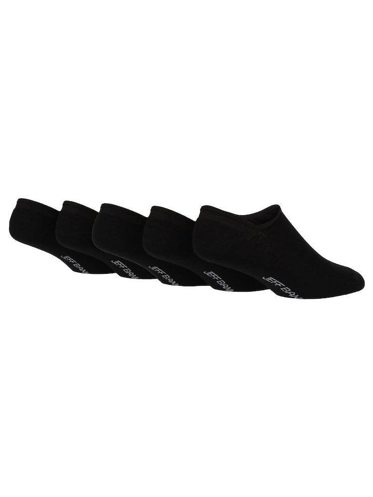 Jeff Banks Black Super Low Cut Shoe Liners Socks 5 Pack - Image 2 of 6