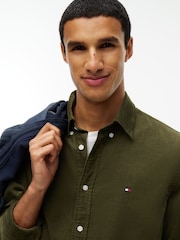 Tommy Hilfiger Green Regular Fit Fine Corduroy Shirt - Image 4 of 5