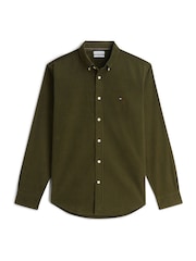 Tommy Hilfiger Green Regular Fit Fine Corduroy Shirt - Image 5 of 5