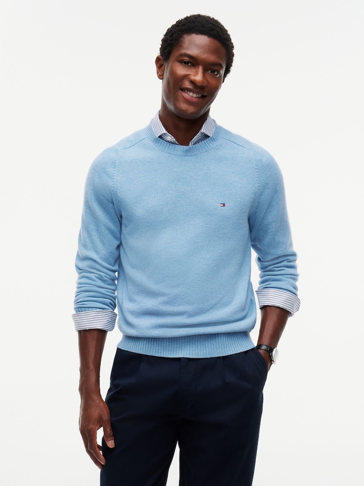 Sky Blue - Джемпер из овечьей шерсти с круглым вырезом Tommy Hilfiger - Изображение 1 5