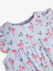 JoJo Maman Bébé Blue Flamingo Print Pretty Sunsuit - Image 2 of 2