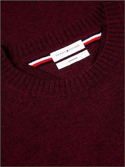 Бургундский - Джемпер из овечьей шерсти с круглым вырезом Tommy Hilfiger - Изображение 6 6