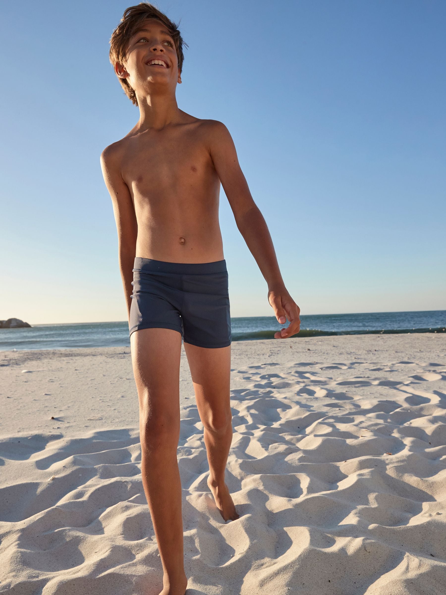 Navy blue swim trunks discount
