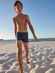 Navy Blue Shorter Length Stretch Swim Shorts (3-16yrs) - Image 2 of 4