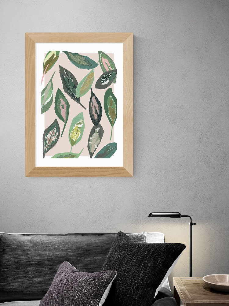 East End Prints Green Muted Collage Foliage Leaves by Katy Welsh - Image 1 of 3
