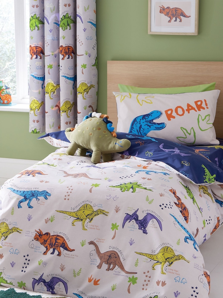 Catherine Lansfield Natural Prehistoric Dinosaurs Reversible Duvet Cover Set - Image 1 of 4