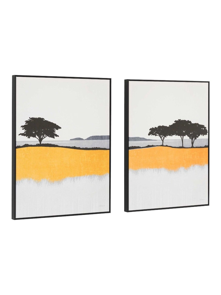 Gallery Home Yellow Bayview Framed Canvas Set of 2 - Image 2 of 5 Gallery Home Yellow Bayview Framed Canvas Set of 2 - Image 2 of 5