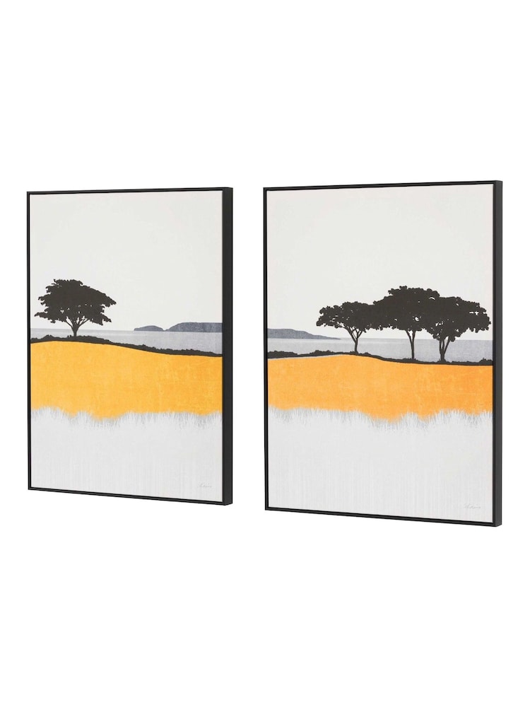 Gallery Home Yellow Bayview Framed Canvas Set of 2 - Image 5 of 5 Gallery Home Yellow Bayview Framed Canvas Set of 2 - Image 5 of 5