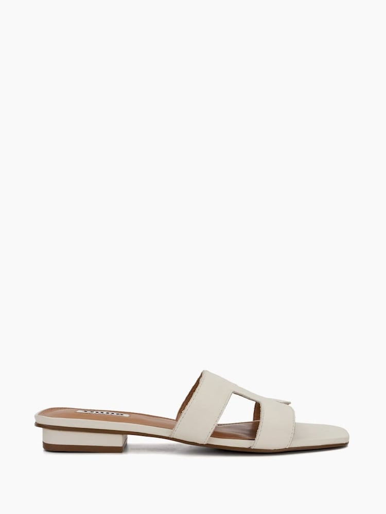 Dune London White Standard Fit Loupe Smart Slider Sandals - Image 3 of 6