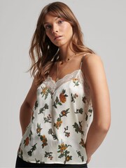 Superdry White Satin Cami Top - Image 1 of 5