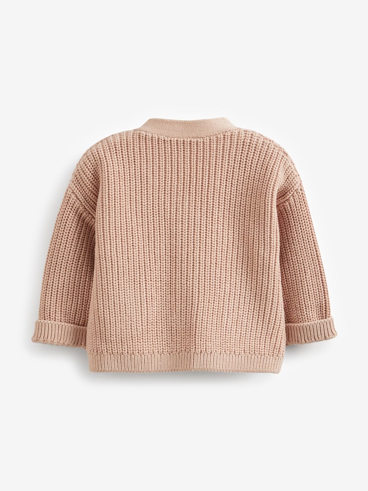 Pink Baby Knitted Cardigan (0-18mths) - Image 2 of 3 Pink Baby Knitted Cardigan (0-18mths) - Image 2 of 3