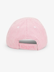 JoJo Maman Bébé Pink Striped Cap - Image 3 of 3