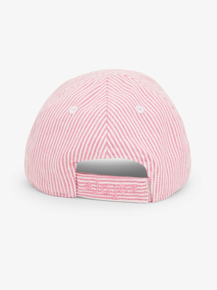 JoJo Maman Bébé Pink Striped Cap - Image 3 of 3