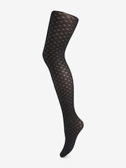 Pretty Polly 2 Pack Small Diamond Flower Black Tights - Image 5 of 5