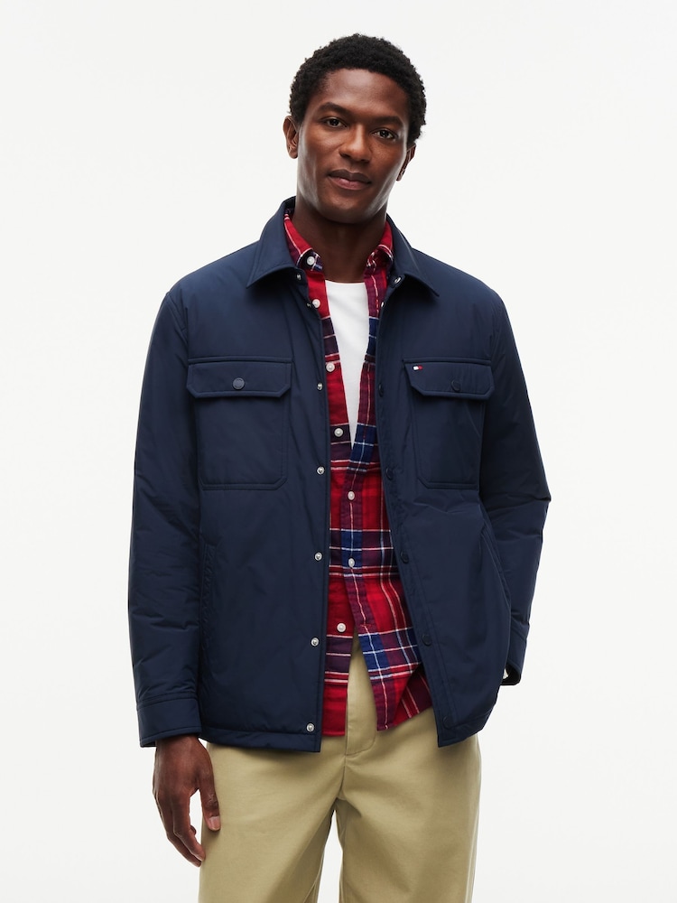 Tommy Hilfiger Blue Packable Lightweight Shirt Jacket - Image 1 of 5 Tommy Hilfiger Blue Packable Lightweight Shirt Jacket - Image 1 of 5
