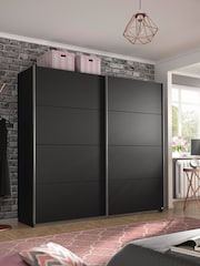 Rauch Dark Grey 1.8m Sliding Cameron Wood Sliding Semi Fitted Wardrobe - Image 1 of 5