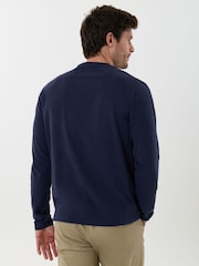 Saltwell Blue Cotton Sleeved Grandad Collar Top - Image 2 of 5