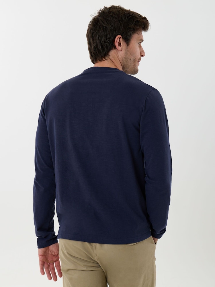 Saltwell Blue Cotton Sleeved Grandad Collar Top - Image 2 of 5