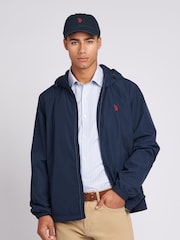 U.S. Polo Assn. Blue Zip Through Mens Hooded Coat - Image 1 of 11