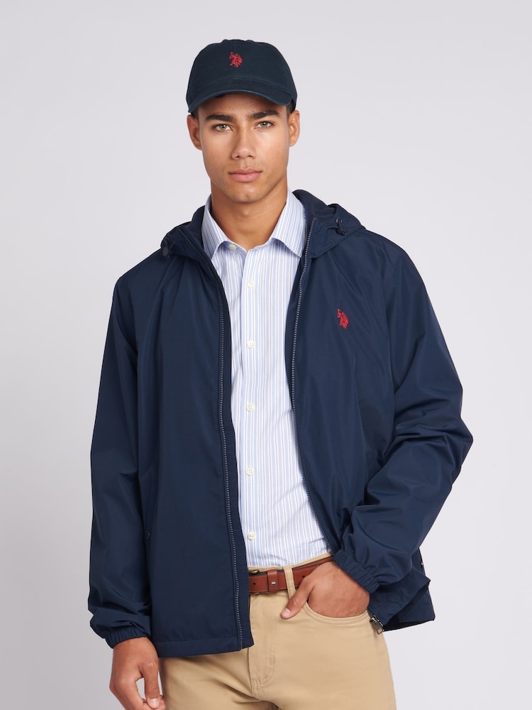 U.S. Polo Assn. Blue Zip Through Mens Hooded Coat - Image 1 of 11
