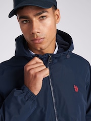 U.S. Polo Assn. Blue Zip Through Mens Hooded Coat - Image 4 of 11