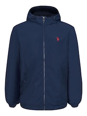 U.S. Polo Assn. Blue Zip Through Mens Hooded Coat - Image 7 of 11