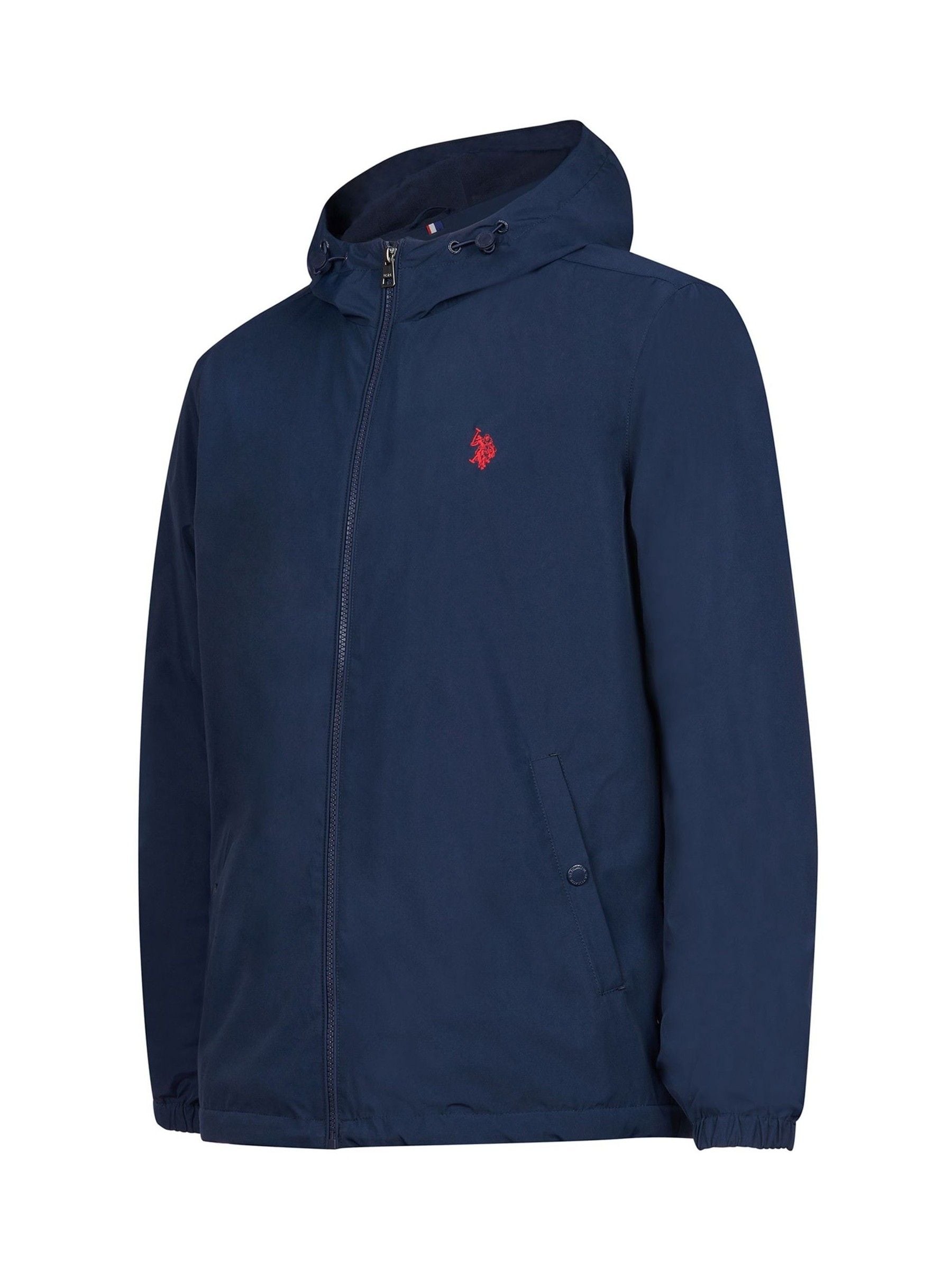 U.S. Polo Assn. Blue Zip Through Mens Hooded Coat