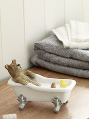 Natural Bertie Bear in Bath Ornament - Image 1 of 3