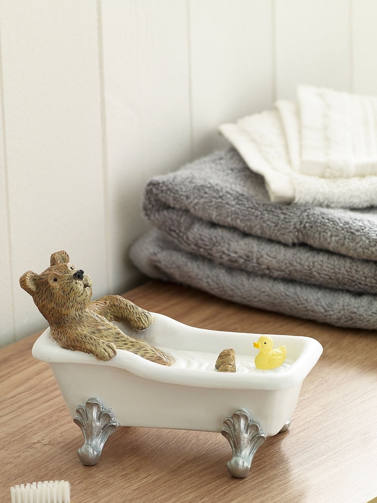 Natural Bertie Bear in Bath Ornament - Image 1 of 3