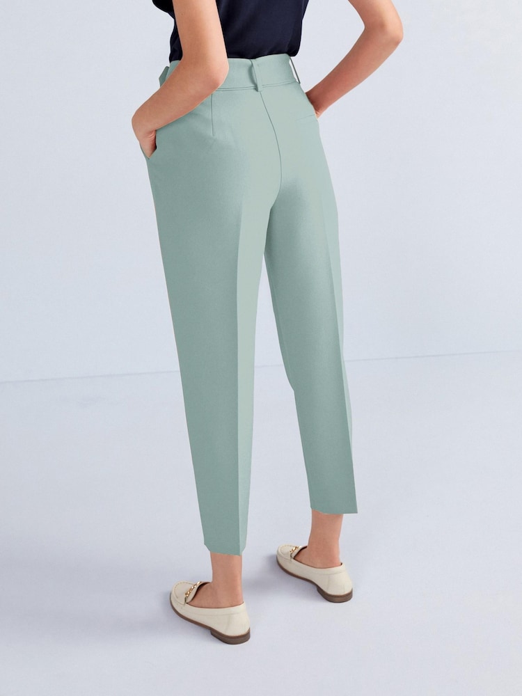 Grey Smart Belted Taper Leg Trousers - Image 2 of 2