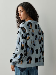 Eleanor Bowmer Blue Knitted Wool Cardigan - Image 2 of 7