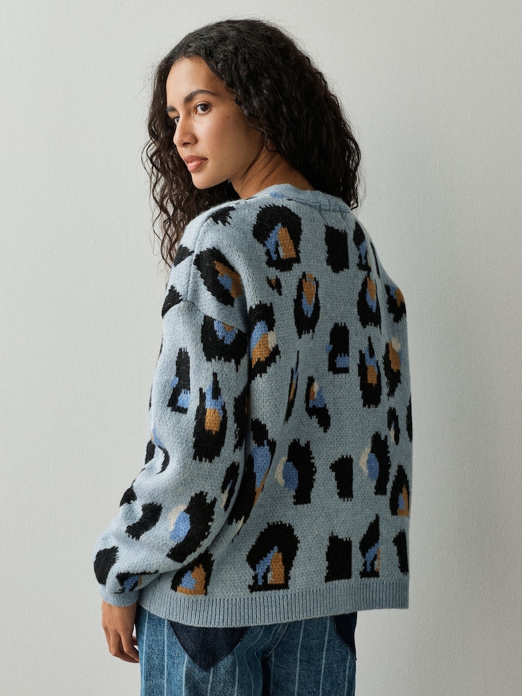 Eleanor Bowmer Blue Knitted Wool Cardigan - Image 2 of 7 Eleanor Bowmer Blue Knitted Wool Cardigan - Image 2 of 7