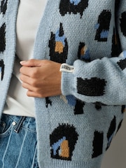 Eleanor Bowmer Blue Knitted Wool Cardigan - Image 4 of 7