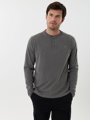 Saltwell Cotton Sleeved Grandad Collar Top - Imaginea 1 din 5