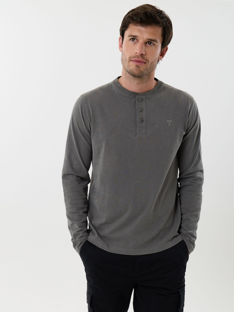 Saltwell Cotton Sleeved Grandad Collar Top - Imaginea 1 din 5