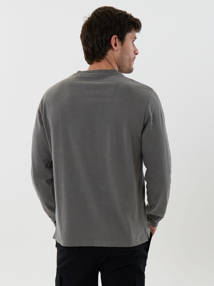 Saltwell Cotton Sleeved Grandad Collar Top - Imaginea 2 din 5