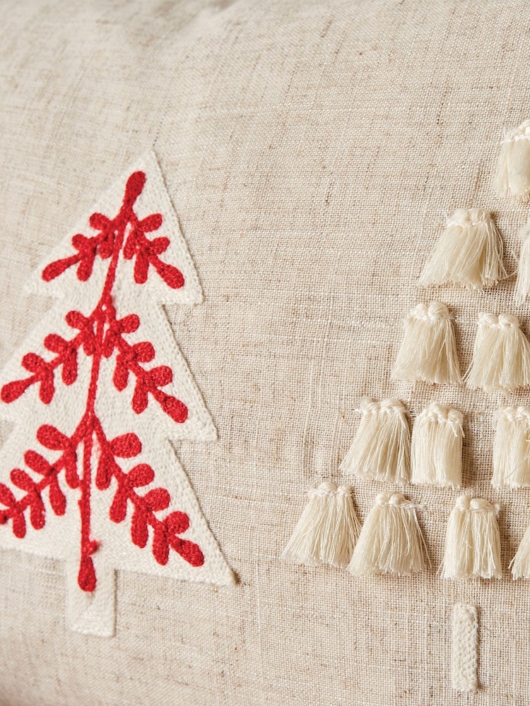 Catherine Lansfield Natural Tufted Christmas Tree Cushion - Image 2 of 3