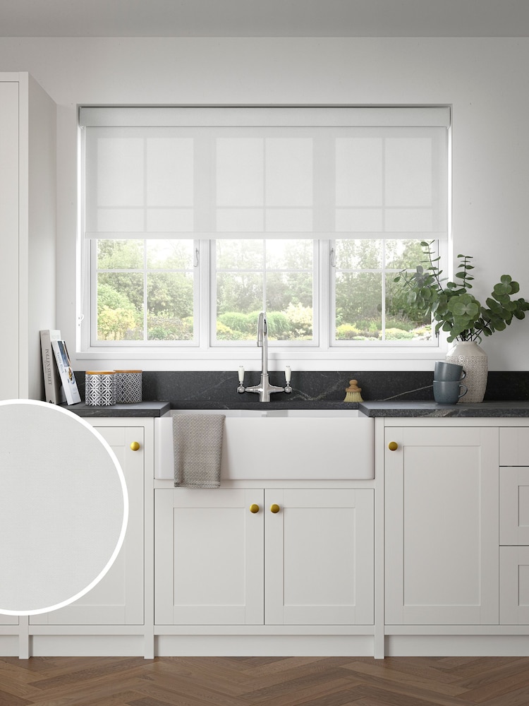 Snowdrop White Linea Made to Measure Roller Blind - Image 1 of 6