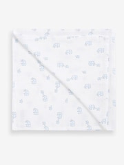 Modra s slončki - 100% bombaž Muslin dojenček Krpe 4 komplet - Slika 5 iz 5