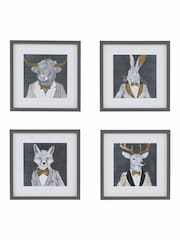 Gallery Home Black Woodland Sentry Framed Art Set of 4 - Image 1 of 4