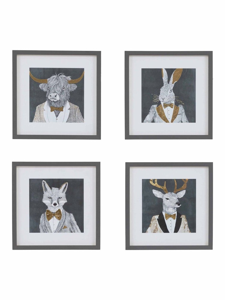 Gallery Home Black Woodland Sentry Framed Art Set of 4 - Image 1 of 4 Gallery Home Black Woodland Sentry Framed Art Set of 4 - Image 1 of 4