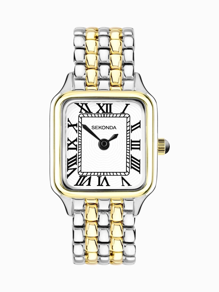 Sekonda Womens Monica 30mm Analogue Silver Tone Watch With Two Tone Case And Alloy Bracelet With White Dial - Image 1 of 6