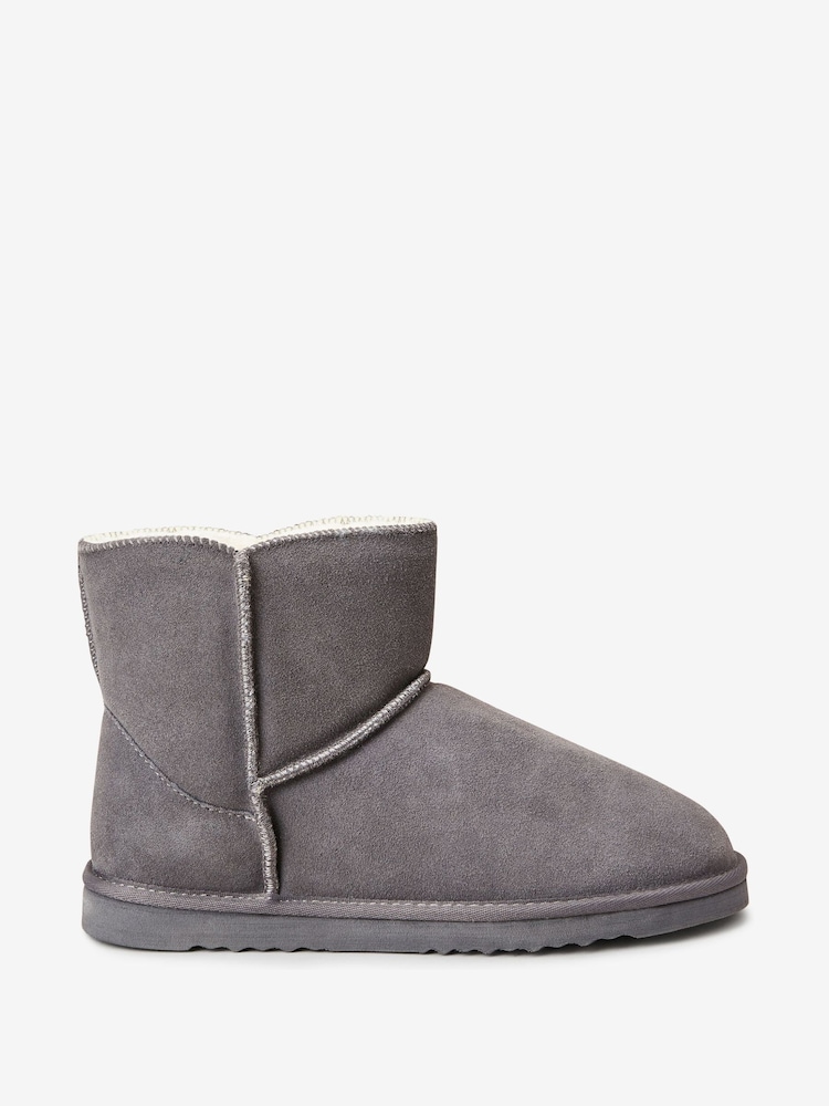 Grey Suede Slipper Boots - Image 1 of 5